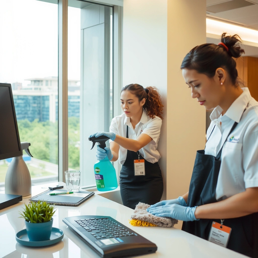 Professional cleaning service in action